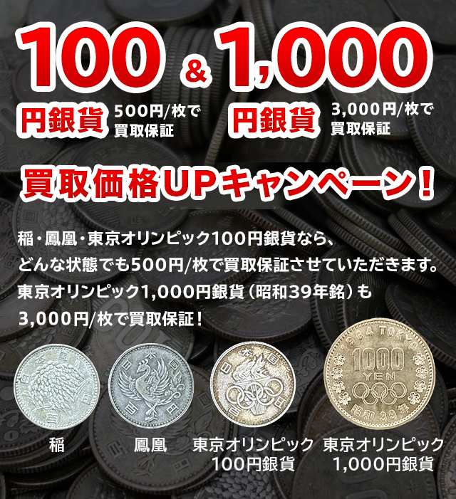100円銀貨買取強化キャンペーン!